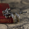 Fashion Bronze Men Ring Exaggerated Spirit Dragon Ring