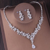 Luxury Silver Color Crystal Bridal Jewelry Set Wedding Cubic Zircon Crown Luxury Silver Color Crystal Bridal Jewelry Set Wedding Cubic Zircon Crown