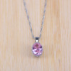 Princess Pink Crystal Silver Color Jewelry Sets For Women Party Wedding