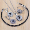 Princess Pink Crystal Silver Color Jewelry Sets For Women Party Wedding