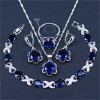 Princess Pink Crystal Silver Color Jewelry Sets For Women Party Wedding