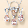 New Women Wedding Costume Silver Color  Jewelry Sets