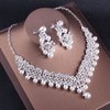 Luxury Crystal Pearl Costume Jewelry Sets Rhinestone Choker