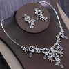 Luxury Sparkling Crystal Bridal Jewelry Sets Choker Necklace Earrings Tiaras Sets Luxury Sparkling Crystal Bridal Jewelry Sets Choker Necklace Earrings Tiaras Sets