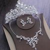 Luxury Sparkling Crystal Bridal Jewelry Sets Choker Necklace Earrings Tiaras Sets Luxury Sparkling Crystal Bridal Jewelry Sets Choker Necklace Earrings Tiaras Sets