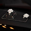 High Quality Luxury Crystal Rhinestones Camellia Flower Car Interior Accessories