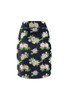 Jupe crayon femme bleu foncé à fleurs