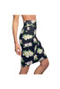 Jupe crayon femme bleu foncé à fleurs