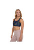 Soutien-gorge de sport rembourré à fleurs bleu marine