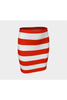 Jupe ajustée rayée rouge et blanche Patriot