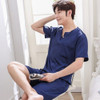 Thoshine Brand Spring Summer Autumn Men Satin Silk Pajamas Sets of T-shirt & Shorts Male Pijama Sleepwear Leisure Home Clothing