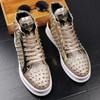 Stephoes 2020 Men Fashion Casual Ankle Boots Spring Autumn Punk Style Rivets Trend Shoes Male Leather High Top Hip Hop Sneakers