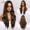 EASIHAIR Long Black to Brown Ombre Wigs Synthetic Wigs For Black/White Women Glueless Wavy Cosplay Wigs Heat Resistant Daily Wig EASIHAIR Long Black to Brown Ombre Wigs Synthetic Wigs For Black/White Women Glueless Wavy Cosplay Wigs Heat Resistant Daily Wig