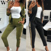 Womail Women tracksuit Autumn fashion Female Two Pieces long Sleeve Sequins Jacket +long pant Set 2PCS Set Sports Suit Women 831