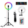 RGB Colorful LED Ring Light 10 Inch Stand 26CM Rainbow Ringlight USB With Phone Stand 16 Light Colors