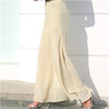 Women's Summer Wide Leg Long Trousers Casual Vintage High Waist Chiffon Side Split Bohemia Skirt Pants