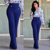 Women's Summer Wide Leg Long Trousers Casual Vintage High Waist Chiffon Side Split Bohemia Skirt Pants