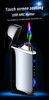 USB Electric Lighter Finger print Touch Fire Plasma Double Arc Lighter Windproof Metal Cigarette Lighter