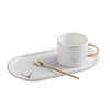 Christmas Cup Gold Rim Ceramics Coffee Cups Mug And Saucers Spoon Sets
