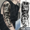 Large Arm Sleeve Tattoo Lion Crown King Rose Waterproof Temporary Tatoo Sticker Wild Wolf Tiger Men Full Skull Totem Tatto