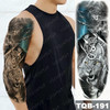 Large Arm Sleeve Tattoo Lion Crown King Rose Waterproof Temporary Tatoo Sticker Wild Wolf Tiger Men Full Skull Totem Tatto