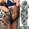 Large Arm Sleeve Tattoo Lion Crown King Rose Waterproof Temporary Tatoo Sticker Wild Wolf Tiger Men Full Skull Totem Tatto