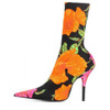 Fashion Floral Print Stiletto Heel Ankle Boot