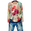 Floral print t shirt women Plus size 4XL  autumn long sleeve graphic tees modis slim tshirt