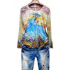 Floral print t shirt women Plus size 4XL  autumn long sleeve graphic tees modis slim tshirt