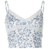 Lace Leopard Spaghetti Strap Top Sleeveless 90s Crop Top Tee Frill