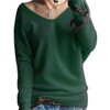 Sweater Women V-Neck Wool Autumn Winter Long Sweater Loose Soft Knit