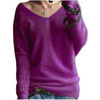 Sweater Women V-Neck Wool Autumn Winter Long Sweater Loose Soft Knit