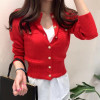 Fashion Women Cardigan Sweater Spring Knitted Long Sleeve Short Coat Fashion Women Cardigan Sweater Spring Knitted Long Sleeve Short Coat