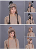Russian Ushanka Hats Womens Knitting Fur Bomber Hat Women'S Beanies Pom Pom