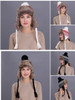 Russian Ushanka Hats Womens Knitting Fur Bomber Hat Women'S Beanies Pom Pom