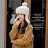 Womens Knitting Faux Fur Russian Ushanka Bomber Hat