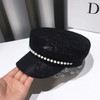Women fashion hats Navy pull on hat womens visor hats Summer sun protector