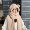 Bear Ear Beanie Hat Female Autumn Winter Warm Ear Neck Protection Thickened Cap
