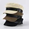 Black Retro Women Hat Autumn Winter Military Hat Female Sailor Cap Designer Brand