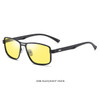 Fashion Sunglasses Men UV400 Polarized Square Metal Frame