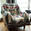 Thicken Pure Cotton Thread Knitted Blanket  Ethnic Tribal Bohemian Blanket Sofa Cover