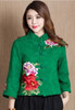 Autumn Chinese Female cotton linen Tang Suit style Tops Vintage embroidered flower Women blouse Traditional Chinese Clothes top Autumn Chinese Female cotton linen Tang Suit style Tops Vintage embroidered flower Women blouse Traditional Chinese Clothes top