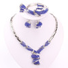Fashion High Quality Nigerian Wedding African Beads Jewelry Sets Blue Crystal Dubai Gold Color Big Jewelry Sets Costume Fashion High Quality Nigerian Wedding African Beads Jewelry Sets Blue Crystal Dubai Gold Color Big Jewelry Sets Costume