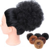African Afro Bun Short Kinky Curly Wrap Drawstring Puff Ponytail Bun Extension Synthetic Hair