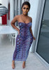 Snake Print Sleeveless Off Shoulder Dress