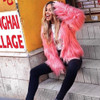 Fashion Furry Faux Fur Coat Women Fluffy Warm Long Sleeve Female Outerwear Autumn Winter Coat Jacket