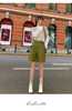 Autumn New Fashion Leather Shorts Women Casual High Waist PU Leather Shorts