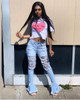 Ripped Jeans For Women High Waist Jeans Vintage Flare Jeans