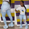 Ripped Jeans For Women High Waist Jeans Vintage Flare Jeans