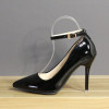 One word buckle high heels spring new patent leather stiletto heel work shoes